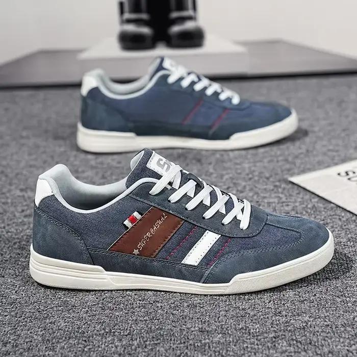 Baskets de luxe en toile légère pour hommes, chaussures respirantes et décontractées, mocassins de marche en plein air, plates, à la mode, pour diverses occasions décontractées