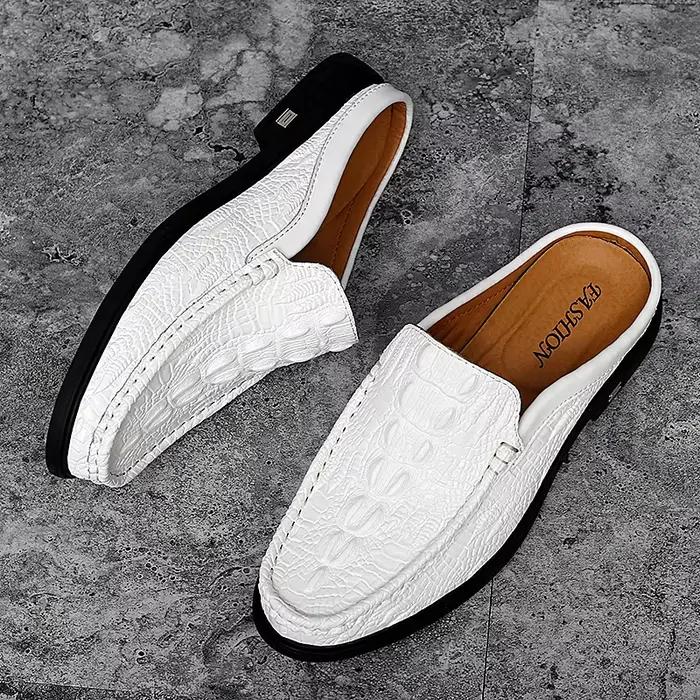 Demi-chaussures en cuir noir pour hommes
