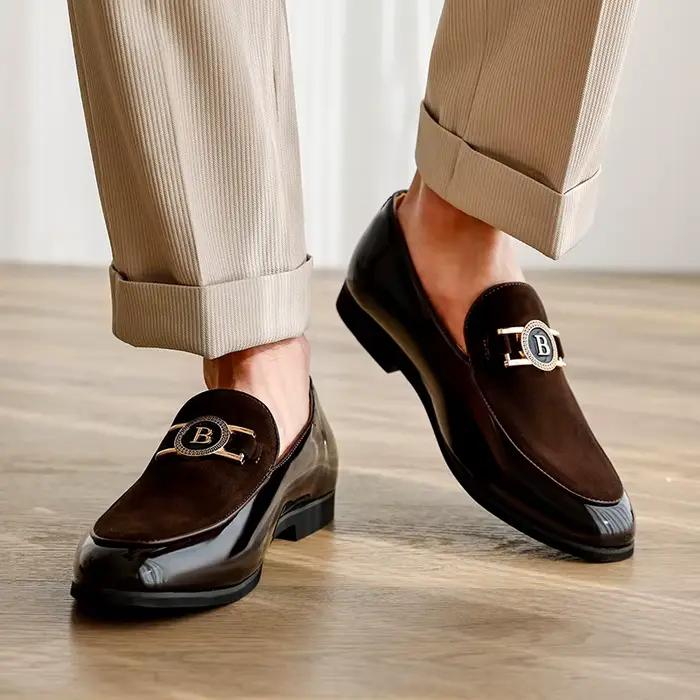 Mocassins Homme Marron Designer Été 2026 – Chaussures en Cuir Confortables et Décontractées pour Hommes, Taille 47 – Mocassins Habillés Homme