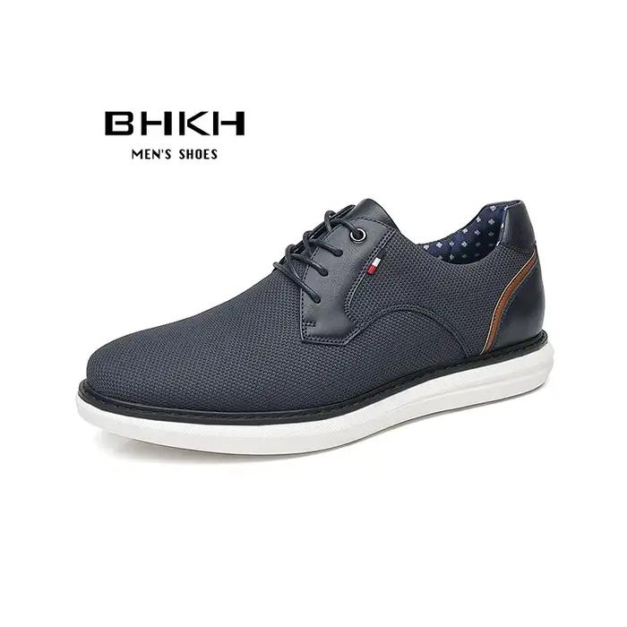 Nouvelles Chaussures Homme Printemps/Été 2026 – Confortables, de Marque de Luxe, Décontractées, à Lacets, Style Business, Chaussures Habillées BHKH pour Homme