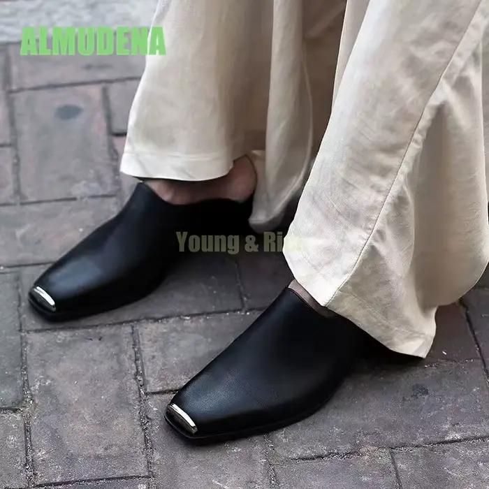 Baotou Cool pantoufles hommes été nouveau cuir Design à la mode Style britannique personnalisé confortable respirant Mueller chaussures