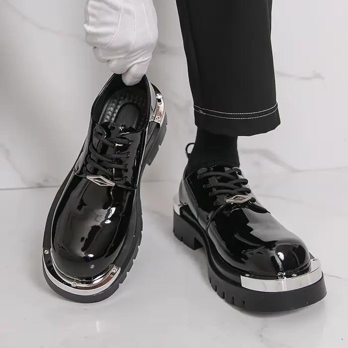 Derby décontracté hommes chaussures en cuir créateur de mode Styles
