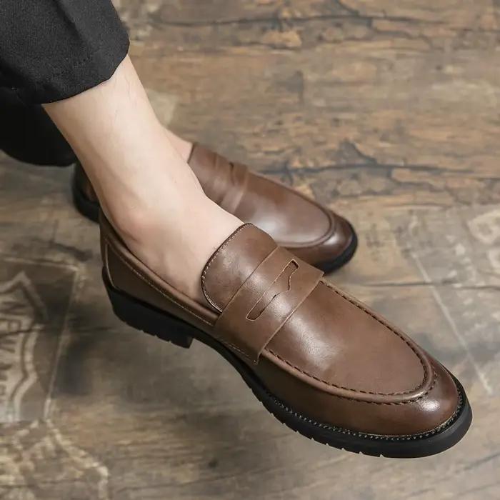Mocassins souples en cuir véritable pour hommes