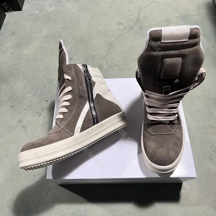 Marque décontracté hommes chaussure haut femmes Sneaker qualité marron Geobasket vache daim fermeture éclair luxe semelle épaisse plat bottine