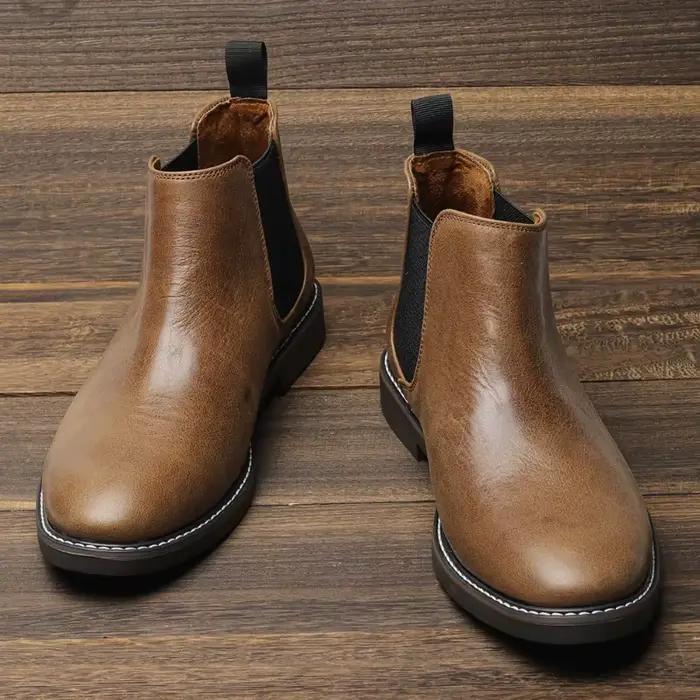 Bottes Chelsea de luxe en cuir pour homme, style britannique rétro, confort et élégance pour les saisons printemps et automne, idéal pour le travail et les occasions spéciales