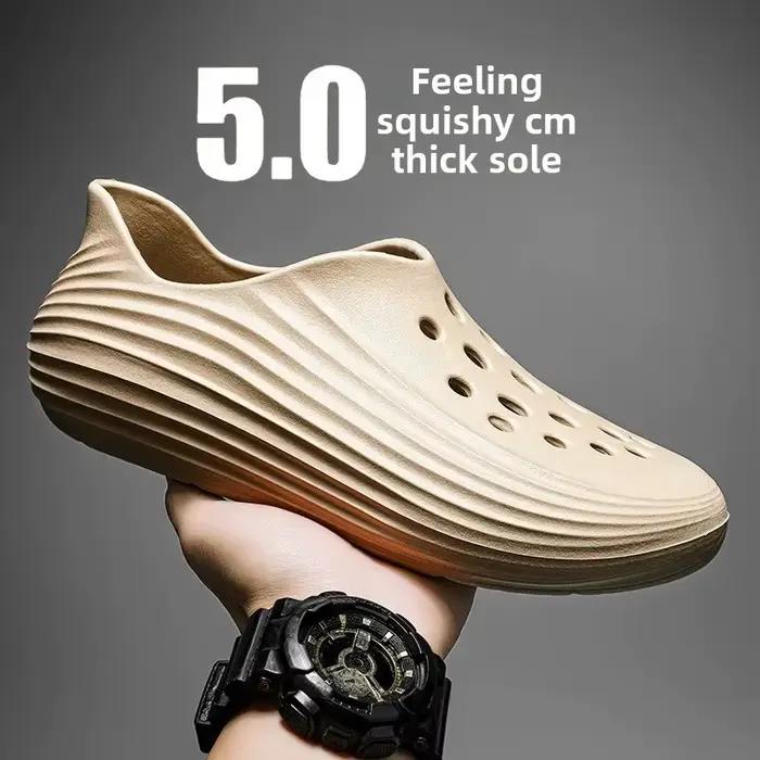 Chaussures décontractées pour hommes, sandales sportives respirantes à enfiler, chaussures de plage à semelle épaisse, antidérapantes, en EVA, pour l'été
