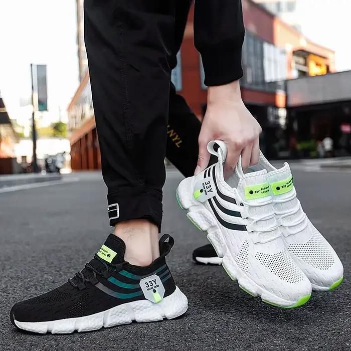 Chaussures décontractées BIG RUNNING en maille respirante pour hommes, parfaites pour la course, le jogging, le tennis et la promenade, résistantes à l'usure et sans odeur