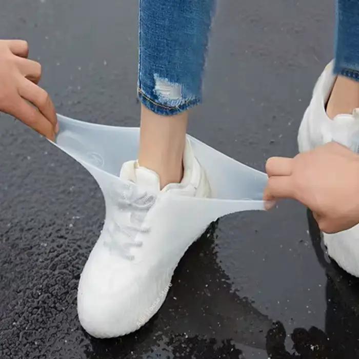 Couvre-chaussures imperméable 1 paire de couvre-bottes de pluie en caoutchouc extérieur