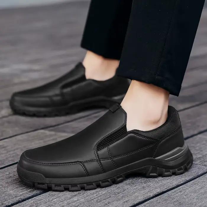 Cuir véritable hommes chaussures décontractées noir marron affaires