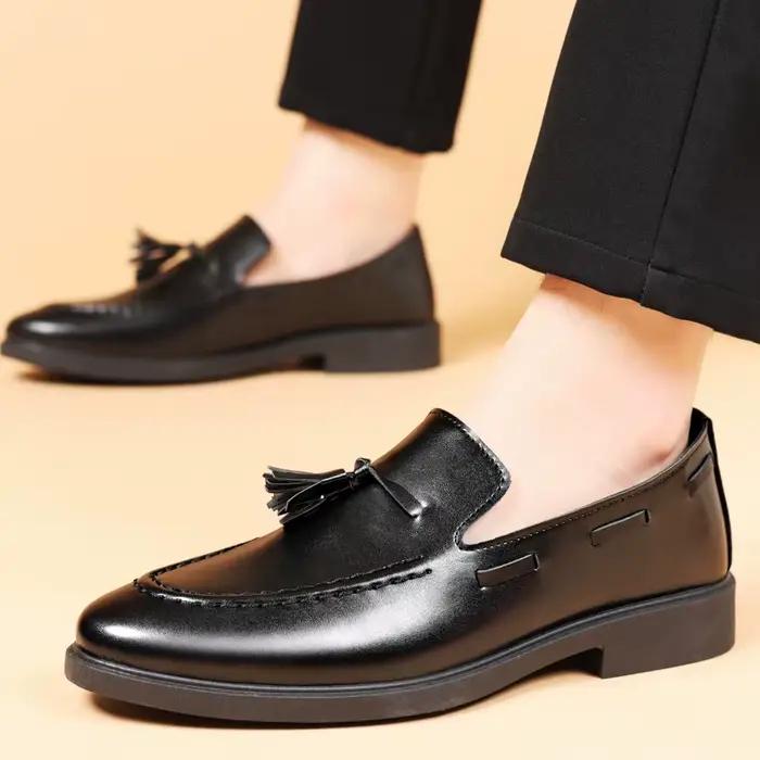 Mocassins Homme Rétro Britannique à Plateforme Rehaussée