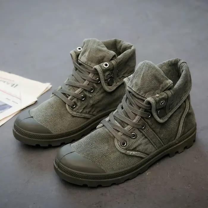 Bottes de rinçage pour hommes, baskets à lacets, chaussures d'extérieur décontractées, plates, respirantes, confortables, en toile