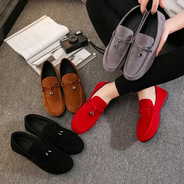 Mocassins souples en cuir véritable pour hommes