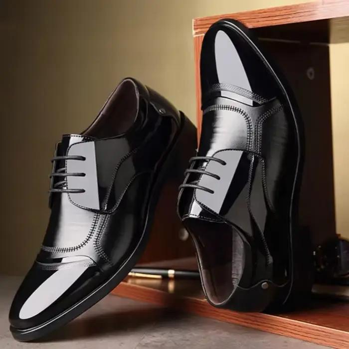 Nouvelles chaussures en cuir hommes à lacets