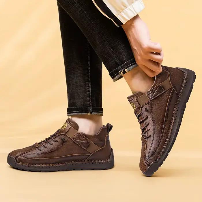 CLOHOO bottes de Sport décontractées montantes faites à la main pour hommes vêtements d'extérieur respirants avec Options de taille étendue bottines classiques