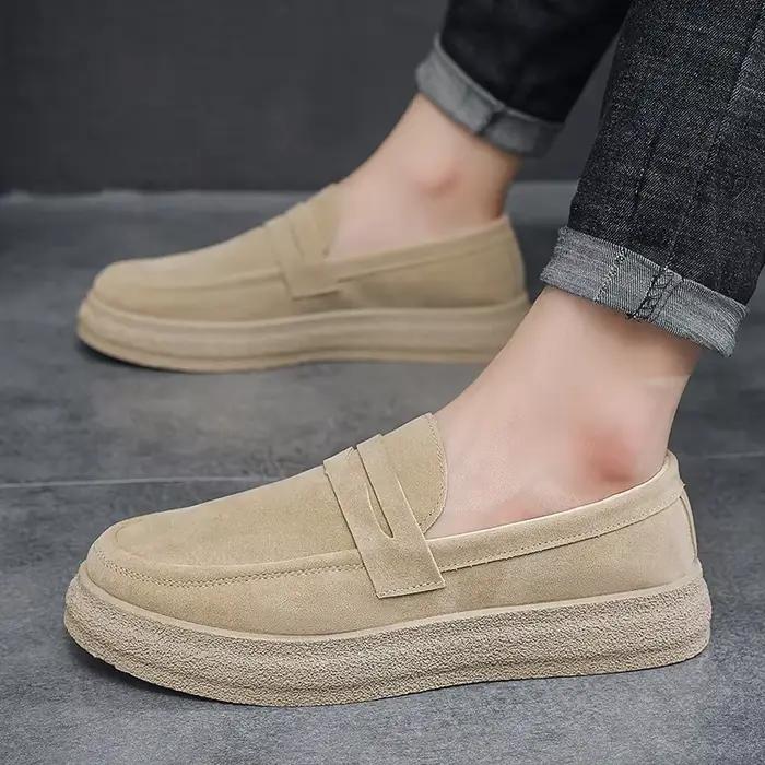 Chaussures décontractées homme YBQJOO mocassins d'affaires solides couleur couture respirantes imperméables été printemps automne