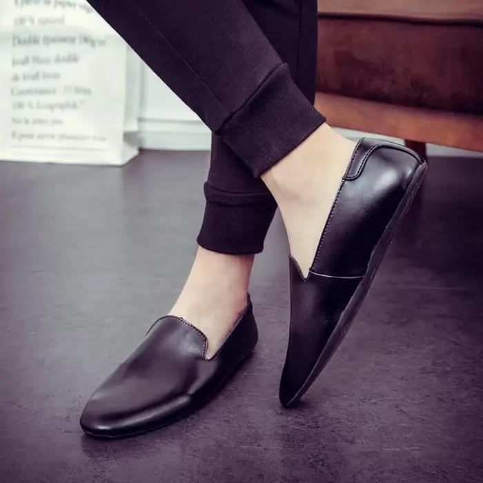 Mocassins en cuir véritable pour hommes