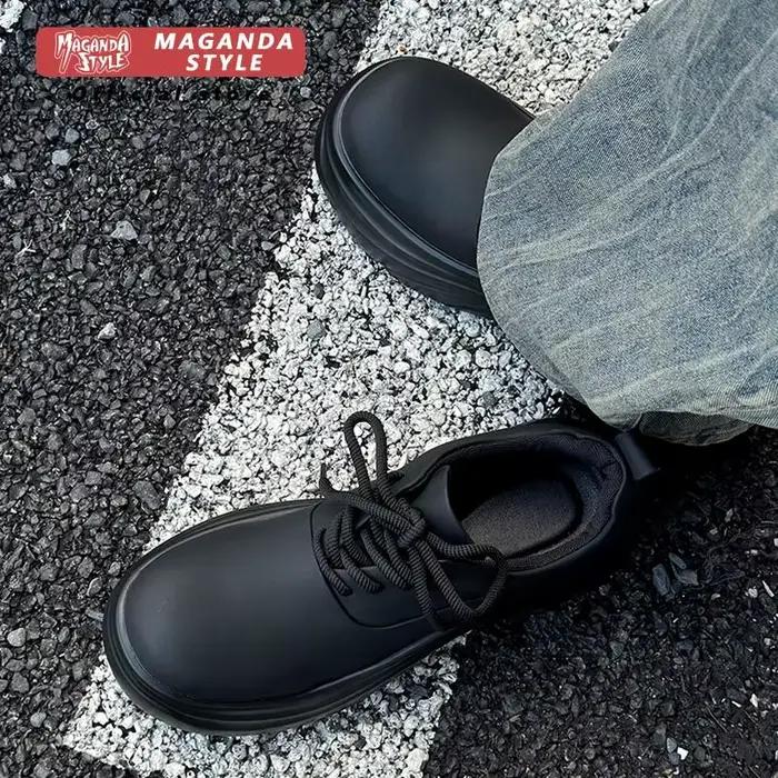 Chaussures en cuir véritable derby noires pour hommes augmentation de hauteur 7cm confortables et élégantes pour tous les jours et occasions spéciales