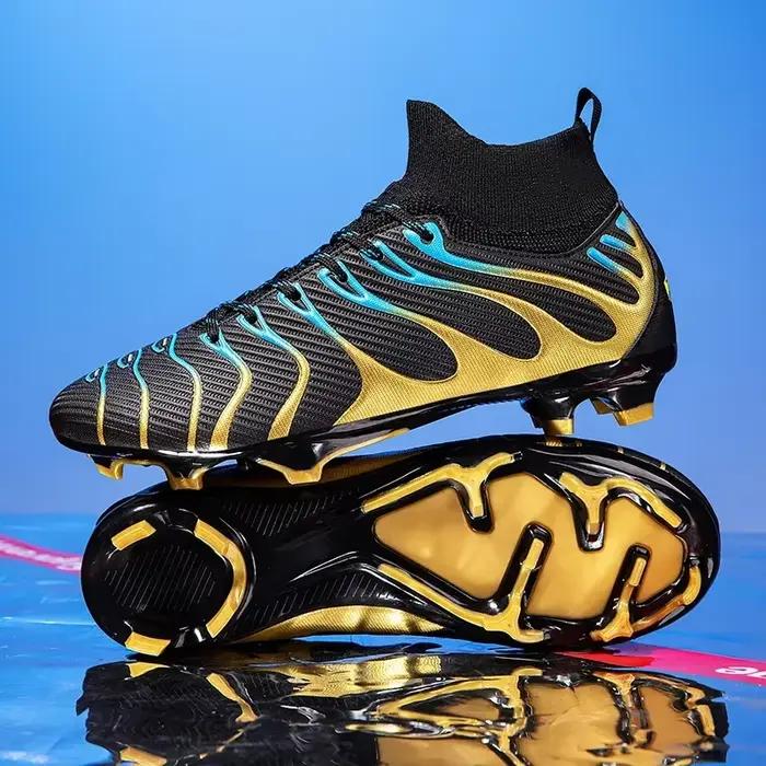 Hommes Match bottes de Football Sport entraînement longues pointes FG/TF garçons crampons chaussures