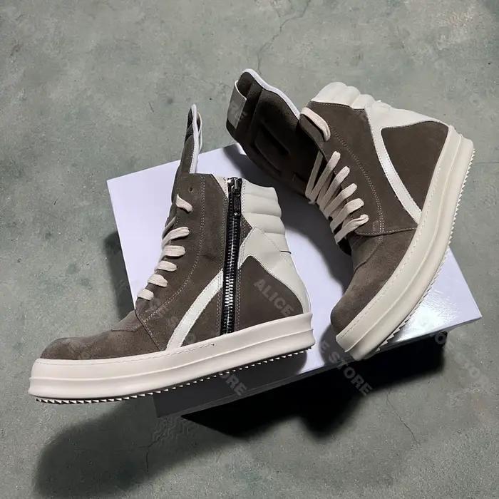 Marque décontracté hommes chaussure haut femmes Sneaker qualité marron Geobasket vache daim fermeture éclair luxe semelle épaisse plat bottine