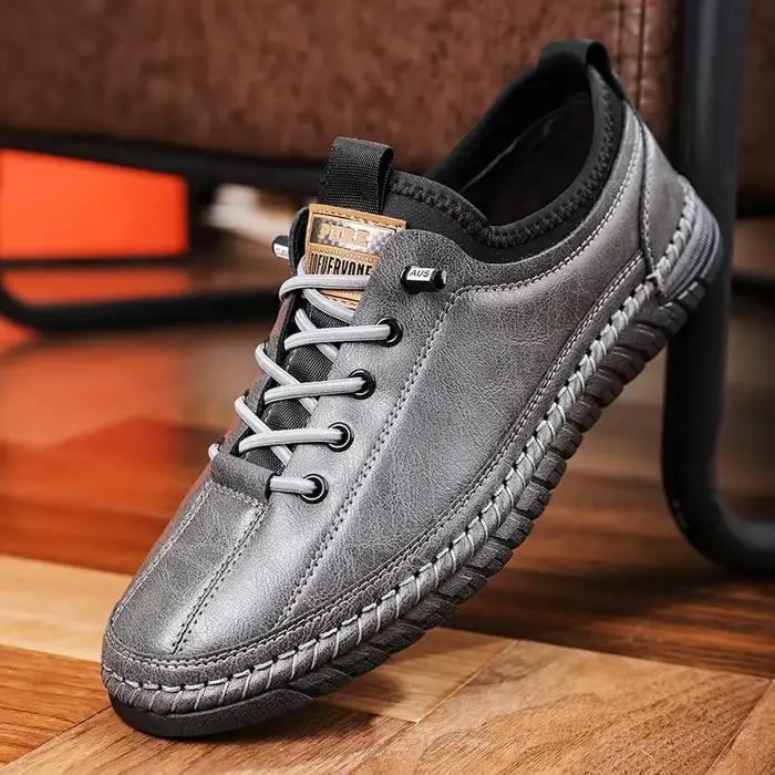 Chaussures en cuir véritable décontractées pour hommes style britannique tendance confortables et durables pour toutes occasions