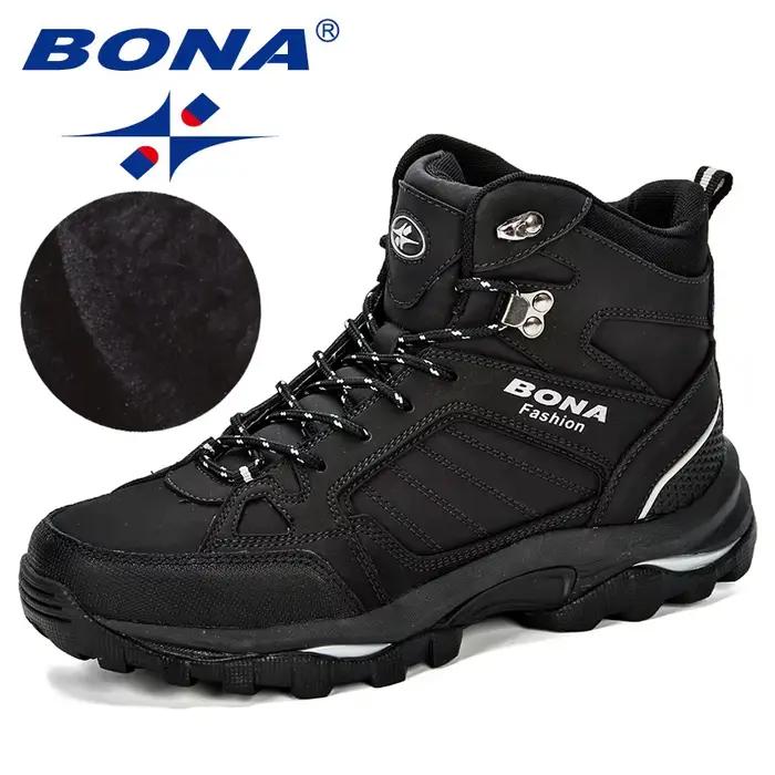 Bottes en cuir pour homme ajustement parfait confort hiver semelle en caoutchouc doublure en peluche courte occassions spéciales noël cadeau