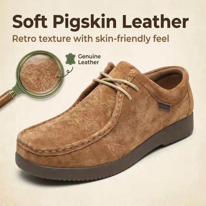 Chaussures habillées décontractées pour hommes en cuir véritable cousues à la main