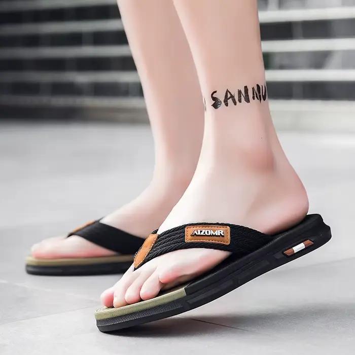 Sandales mocassins tissées antidérapantes pour hommes