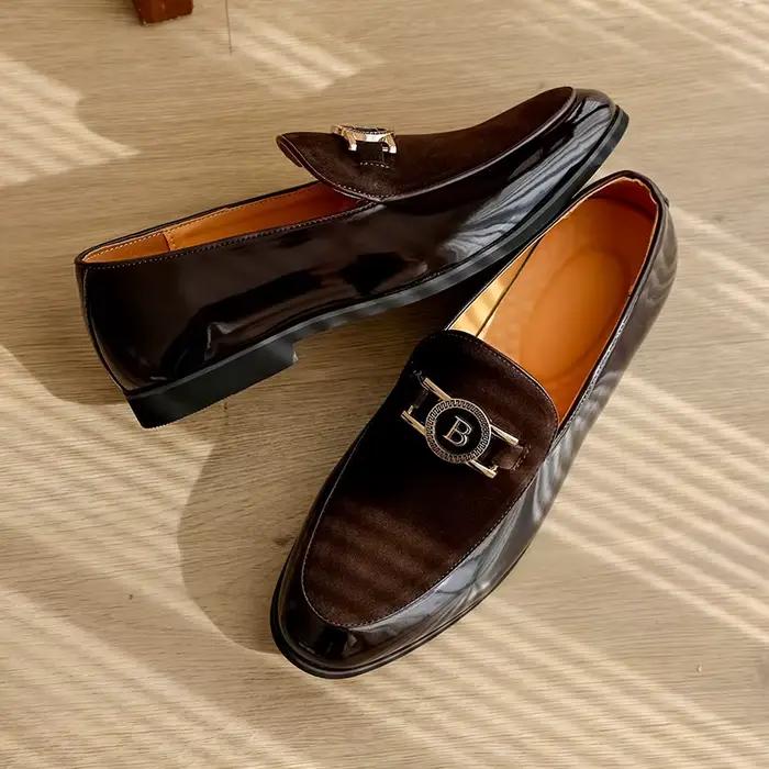 Mocassins Homme Marron Designer Été 2026 – Chaussures en Cuir Confortables et Décontractées pour Hommes, Taille 47 – Mocassins Habillés Homme