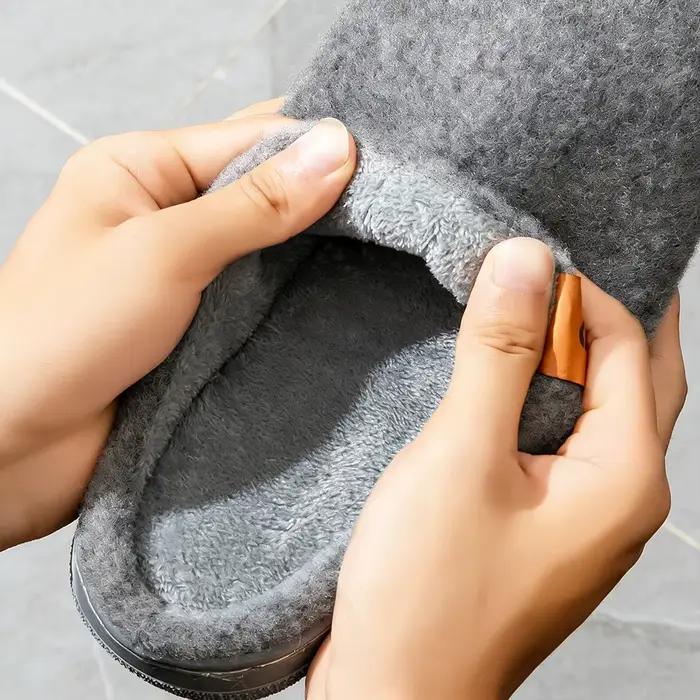 Pantoufles d'hiver à plateforme en feutre pour hommes style britannique confortables antidérapantes pour l'intérieur et l'extérieur occasions spéciales hiver