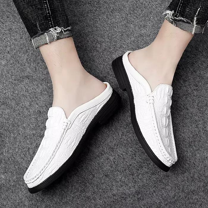 Demi-chaussures en cuir noir pour hommes