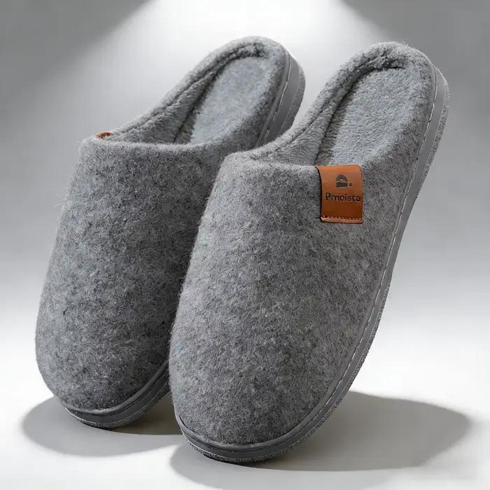 Pantoufles d'hiver à plateforme en feutre pour hommes style britannique confortables antidérapantes pour l'intérieur et l'extérieur occasions spéciales hiver