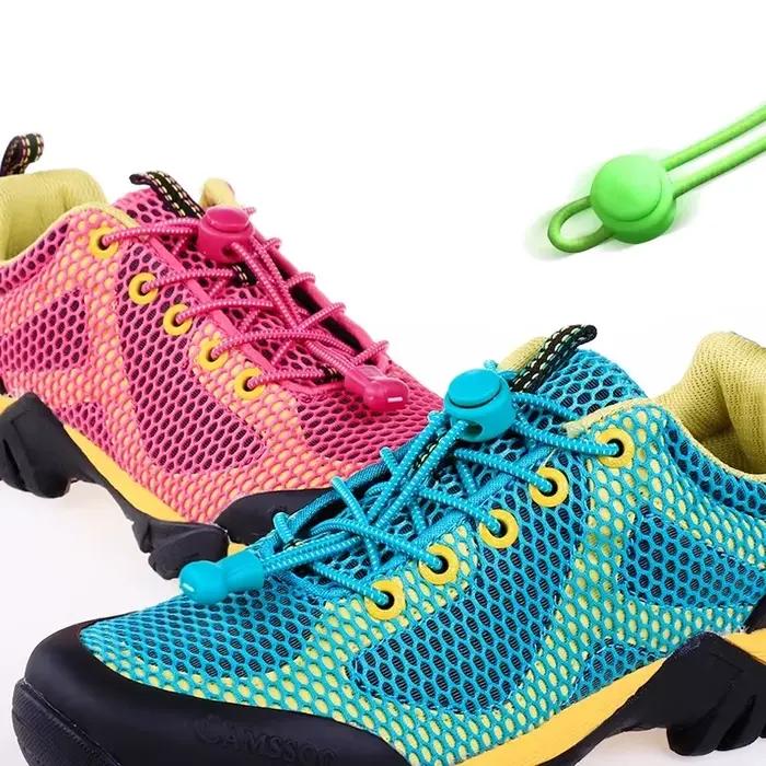 1 paire 22 couleurs lacets élastiques verrouillage rond sans cravate