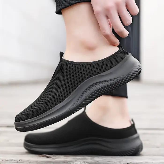 MAEDEF hommes demi pantoufle grande taille chaussures plates semelle confortable léger