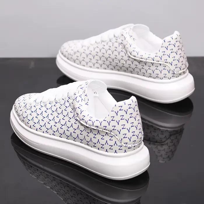 Baskets Blanches à Semelles Optiques Polyvalentes pour Homme et Femme