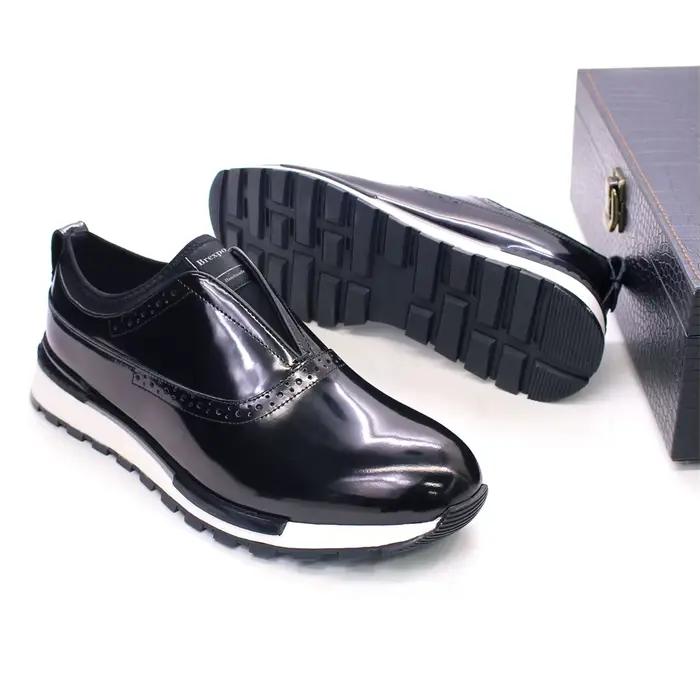 Chaussures en cuir pour hommes chaussures pour hommes décontractées confortables semelle antidérapante baskets brillantes mariage haut de gamme Occasion rencontres chaussures pour hommes
