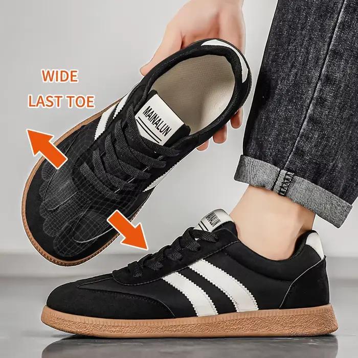 Baskets pour hommes à largeur extra-large - Chaussures basses en PU et semelle en PVC