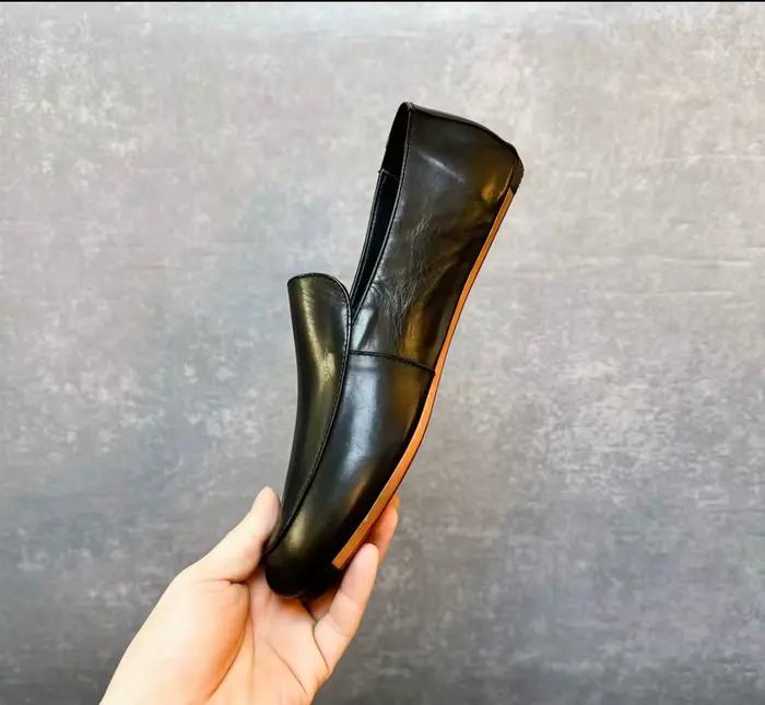 Chaussures pour hommes, chaussures en cuir européennes, à enfiler, en cuir véritable, style business casual, mocassins pour hommes