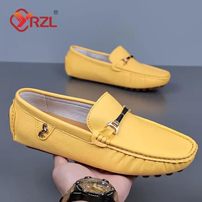 YRZL mocassins hommes chaussures en cuir PU décontracté marque de luxe formel hommes mocassins respirant sans lacet mâle bateau chaussures grande taille