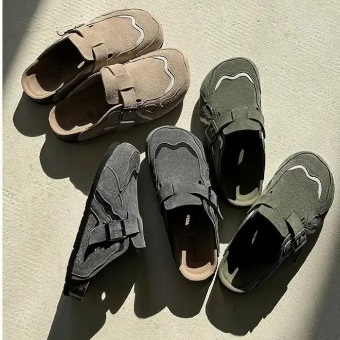 Pantoufles en cuir PU pour hommes et femmes