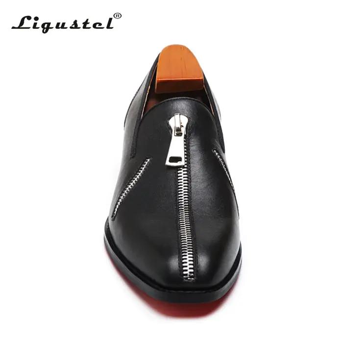 Ligustel-Chaussures Astronomiques en Cuir Noir pour Homme
