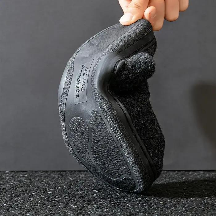 Pantoufles d'hiver à plateforme en feutre pour hommes style britannique confortables antidérapantes pour l'intérieur et l'extérieur occasions spéciales hiver