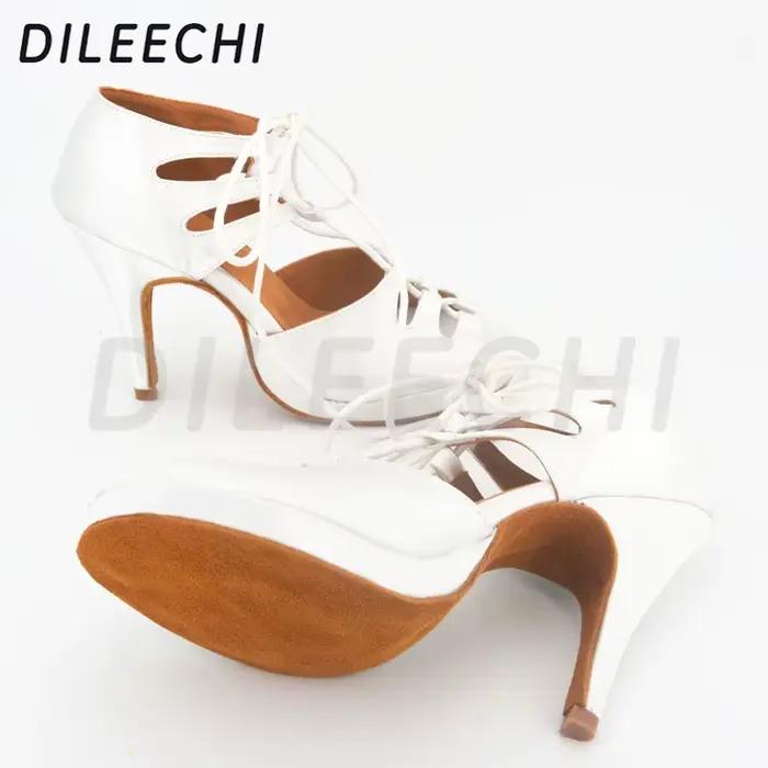 2025 DILEECHI chaussures de danse latine personnalisées sangle de cloche blanche plate-forme étanche 10CM talons hauts fond souple intérieur