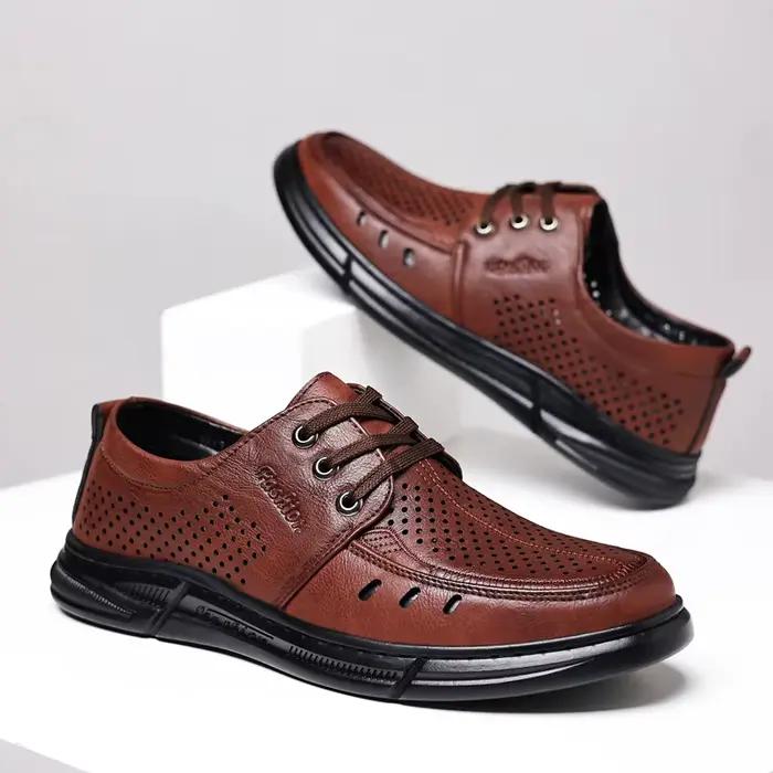Mocassins d'été en cuir pour hommes