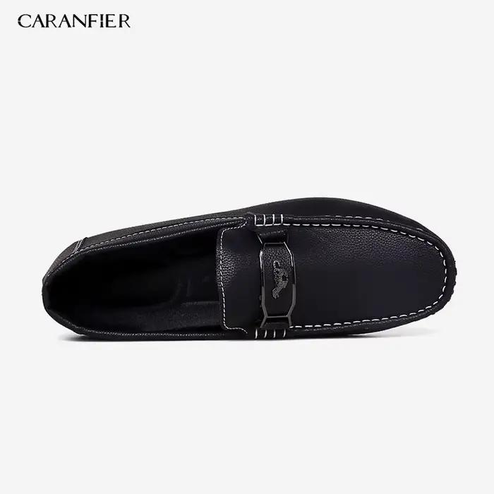 Mocassins décontractés homme en cuir PU solide bout rond respirant pour l'automne printemps ocasions décontractées et affaires