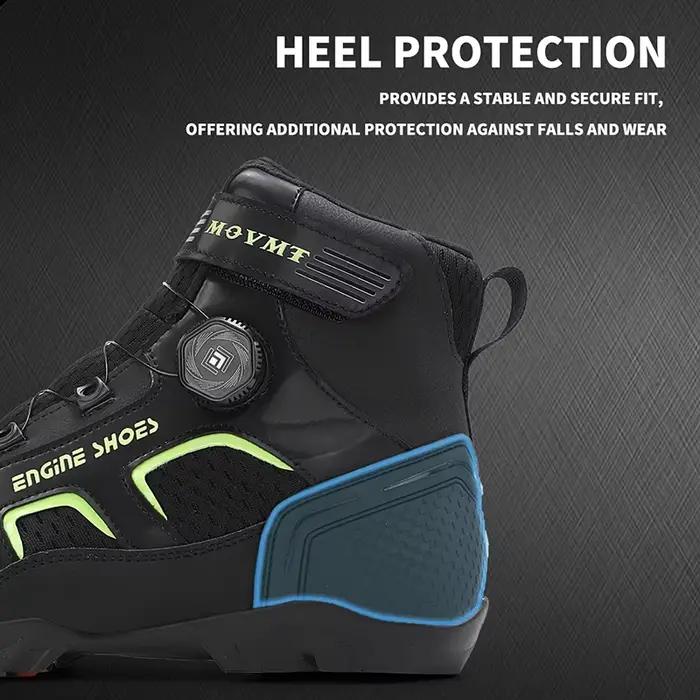 Chaussures de moto en cuir respirantes pour hommes