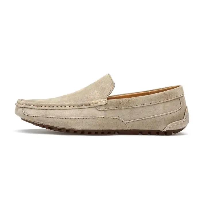 Mocassins Comemore en daim de porc pour hommes, chaussures de luxe décontractées, printemps automne, sans lacets, facile à enfiler, semelle en caoutchouc, PVC, ocasions spéciales, cadeau parfait