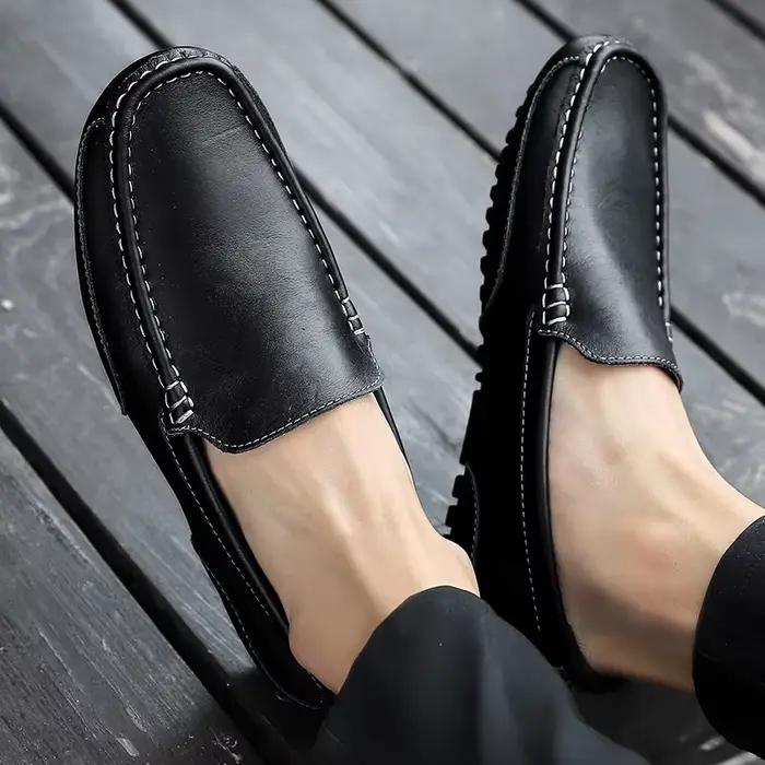 Chaussures décontractées homme DZAG en cuir fendu solides et durables pour printemps automne occassions spéciales et déplacements