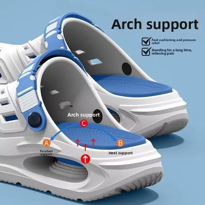 Chaussures d'été respirantes et anti-odeur pour hommes avec soutien de la voûte plantaire et semelle souple et résistante à l'usure pour l'extérieur
