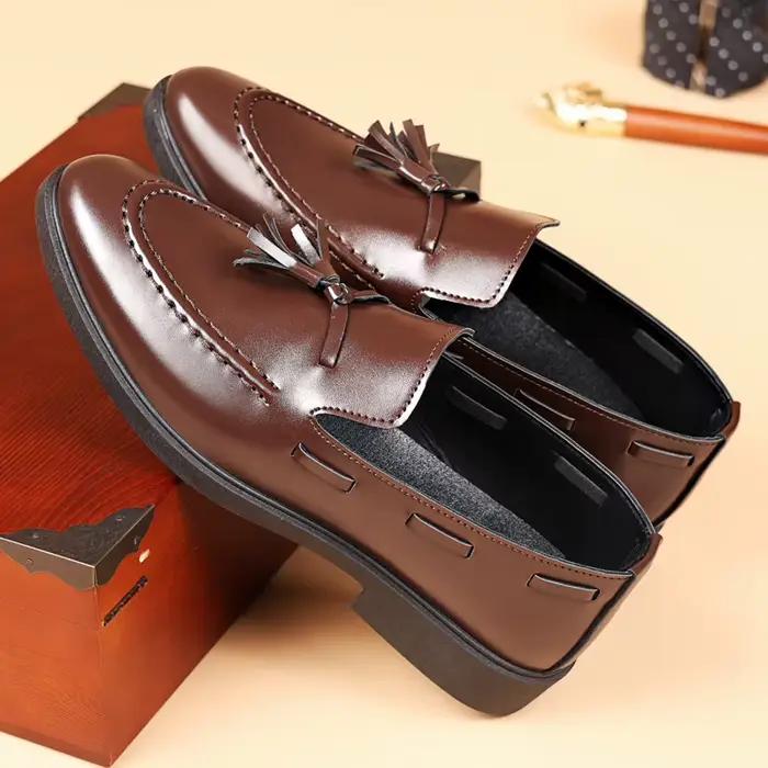 Mocassins Homme Rétro Britannique à Plateforme Rehaussée