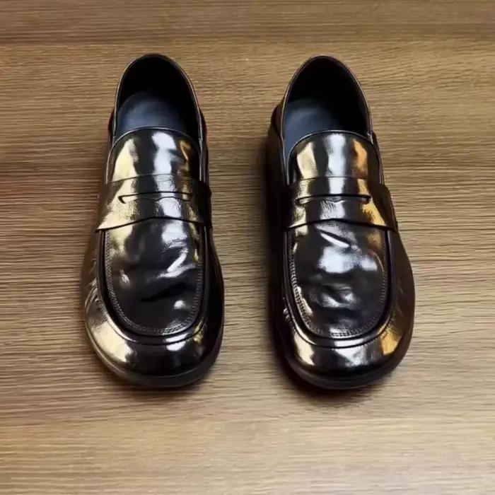 Chaussures Mocassins Tendance Confortables Antidérapantes Résistantes à l'Usure à Semelle Souple Style Britannique Décontracté Couleur Unie